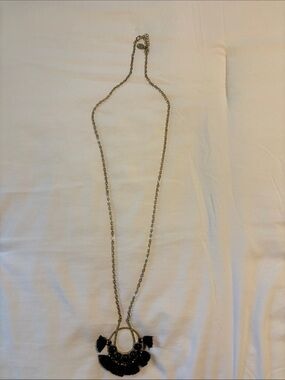belk Gold-Tone Necklace with Black Tassel Fringe